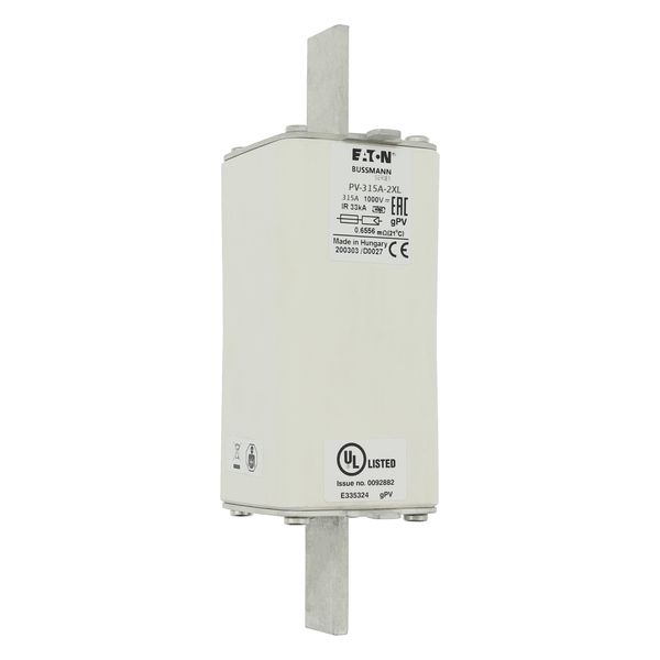 Fuse-link, high speed, 315 A, DC 1000 V, 2XL, 60 x 61 x 205 mm, gPV, UL, IEC image 14