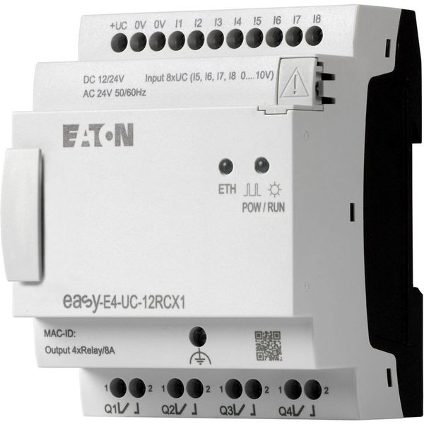 Control relays, easyE4 (expandable, Ethernet), 12/24 V DC, 24 V AC, Inputs Digital: 8, of which can be used as analog: 4, screw terminal image 12