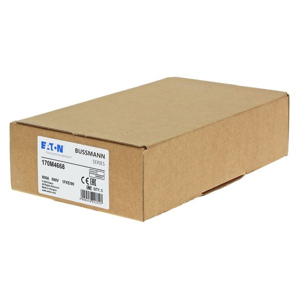 Fuse-link, high speed, 800 A, AC 690 V, size 1, 53 x 69 x 136 mm, aR, IEC, UL, single indicator image 1