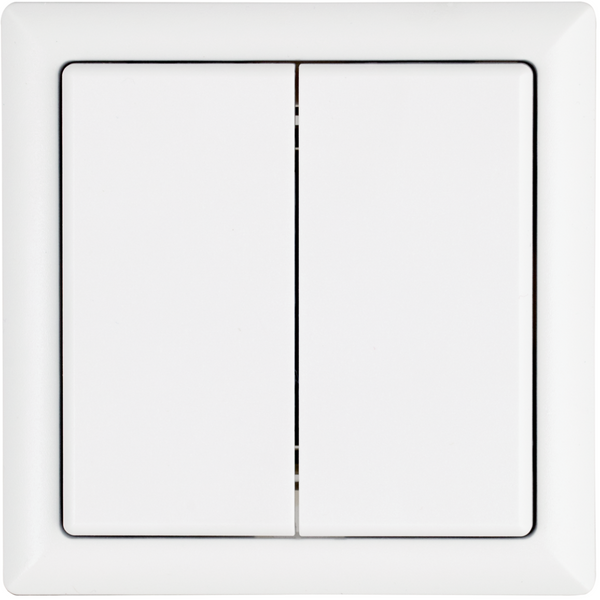 Wireless flat pushbutton polar white mat without battery or wire, with flat rocker and flat double rocker image 1