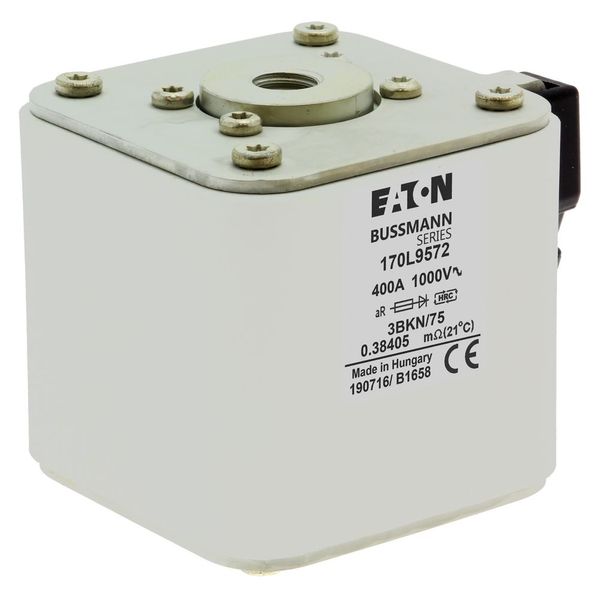 Fuse-link, high speed, 400 A, AC 1000 V, Size 3, 76 x 92 x 75 mm, aR, IEC, single indicator image 17