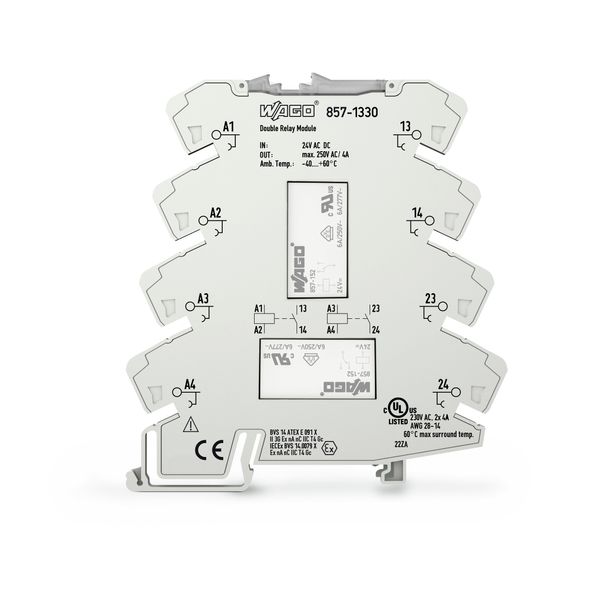 Relay module 2-port Nominal input voltage: 24 V AC/DC image 1