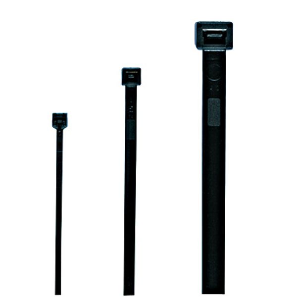 Cable band with plastic tongue, black 4.5x360mm image 1