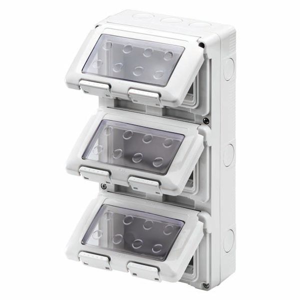 WATERTIGHT ENCLOSURE FOR SYSTEM DEVICES - VERTICAL - 12 GANG - MODULE 4X3 - GREY RAL 7035 - IP55 image 2
