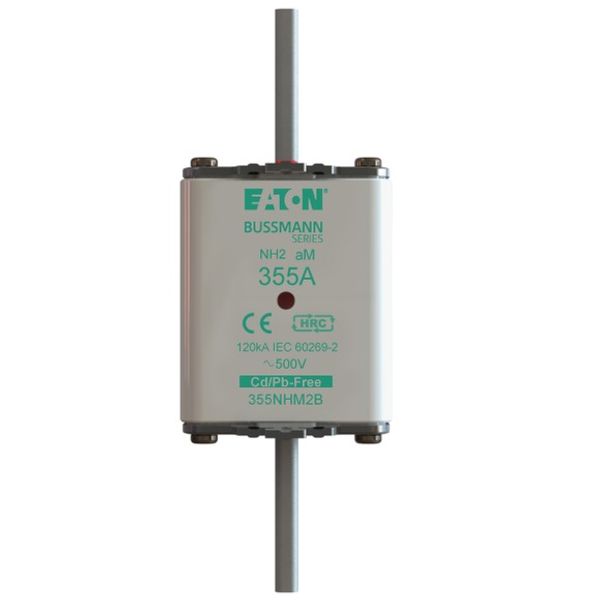 Fuse-link, low voltage, 355 A, AC 500 V, NH2, aM, IEC, dual indicator image 1