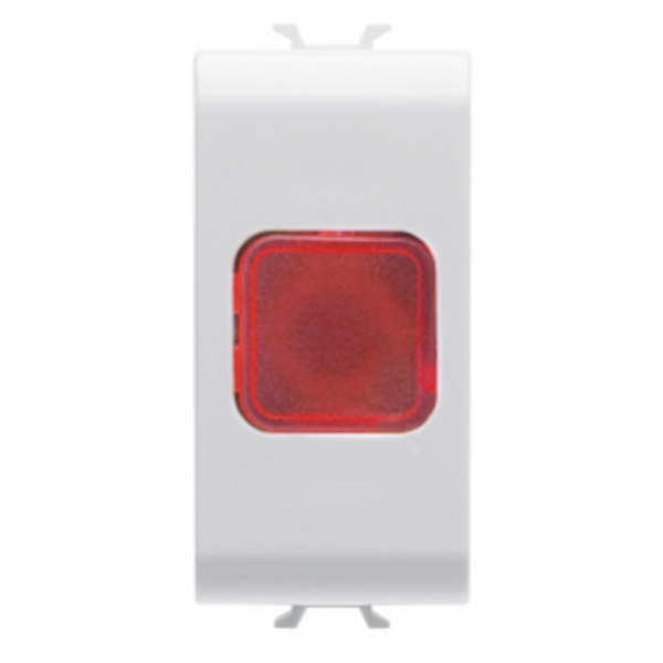 SINGLE INDICATOR LAMP - RED - 1 MODULE - GLOSSY WHITE - CHORUSMART image 1