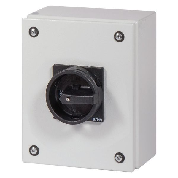 Main switch, P3, 63 A, surface mounting, 3 pole + N, STOP function, With black rotary handle and locking ring, Lockable in the 0 (Off) position, in st image 7
