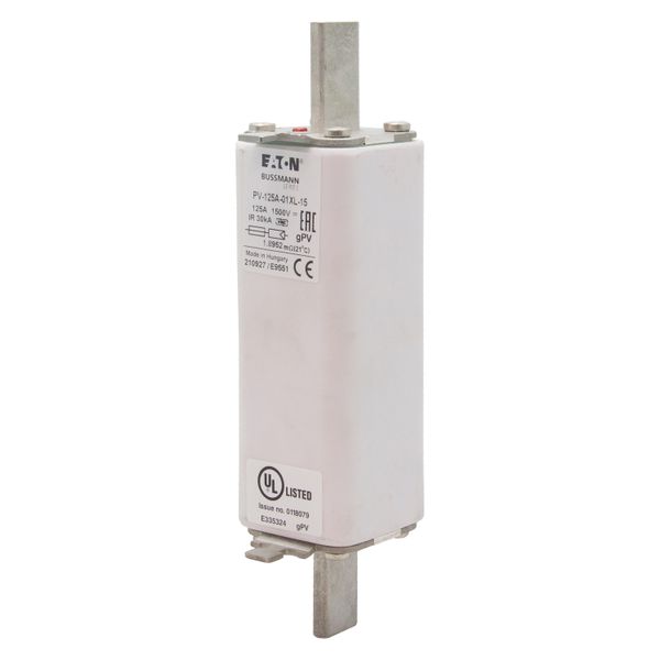 Fuse-link, high speed, 125 A, DC 1500 V, 01XL, 43 x 193 mm, gPV, IEC, UL, with indicator image 5