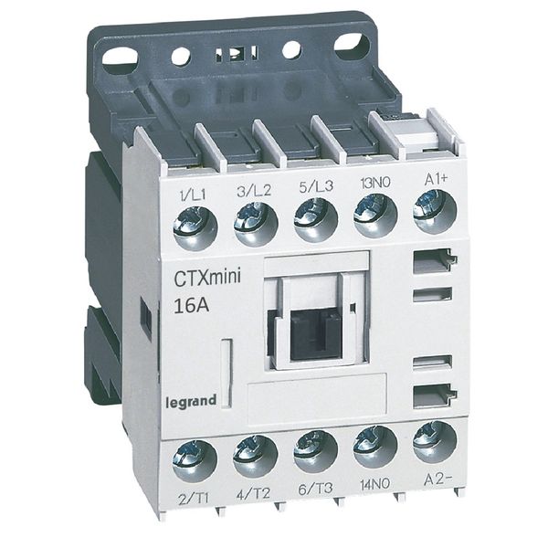3-pole mini contactors CTX³ - 16 A (AC3) - 24 V= - 1 NO - screw terminals image 1