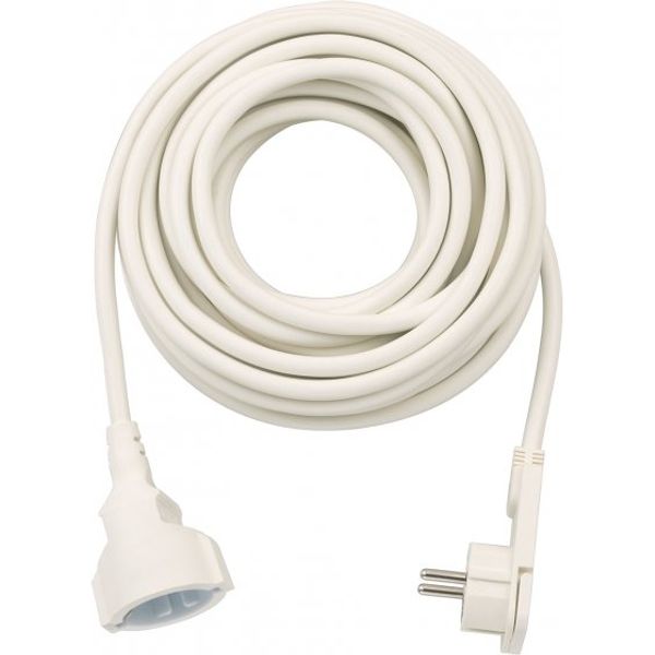 Short Extension Cable With Angled Flat Plug 10m H05VV-F3G1.5 white image 1
