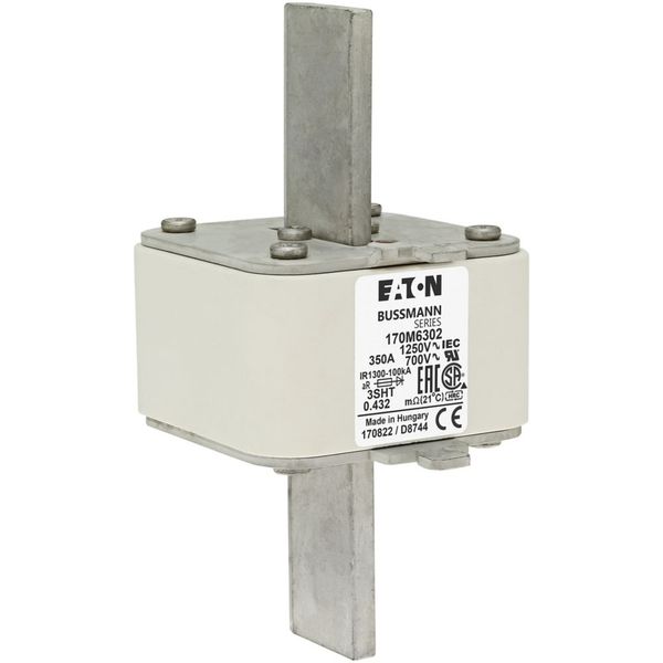 Fuse-link, high speed, 350 A, AC 1250 V, size 3, 76 x 76 x 155 mm, aR, IEC, single indicator image 9