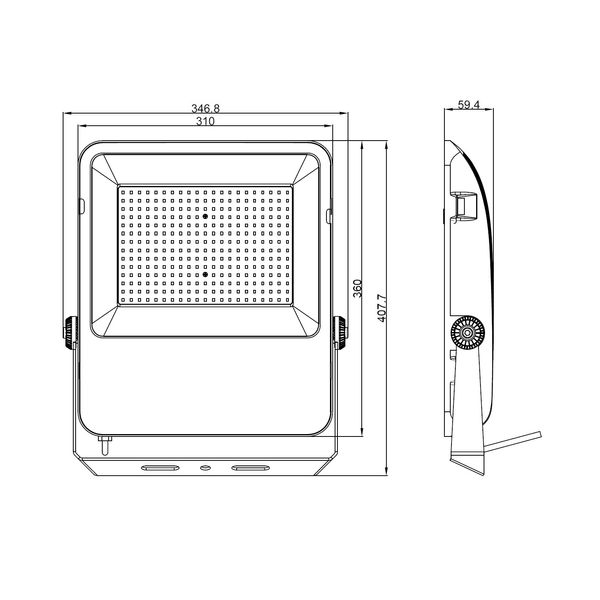 Capri LED Basic 200W 22000lm 4000K asymmetric IP65 black image 4