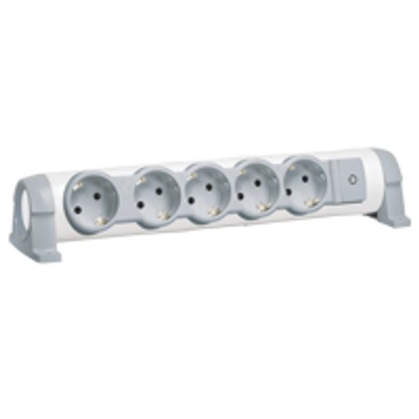 Multi-outlet extension for comfort - 5x2P+E orientable - w/o cord image 1