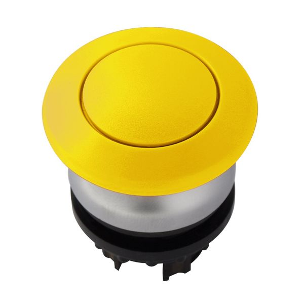 Mushroom push-button, stay-put, yellow image 1