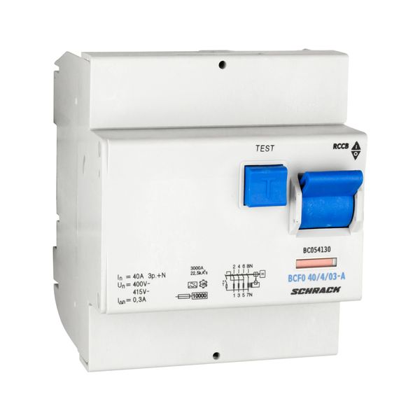 Residual current circuit breaker, 40A, 4-p, 300mA, type A image 1