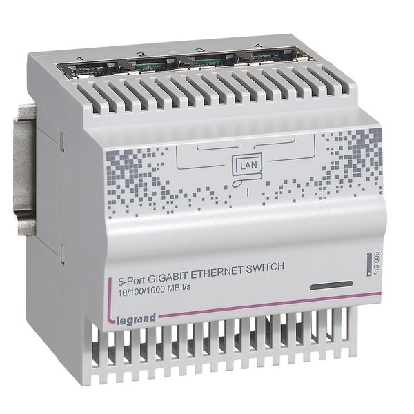 Switch 4 x RJ45 Ethernet 1 gigabit 4 DIN modules image 1