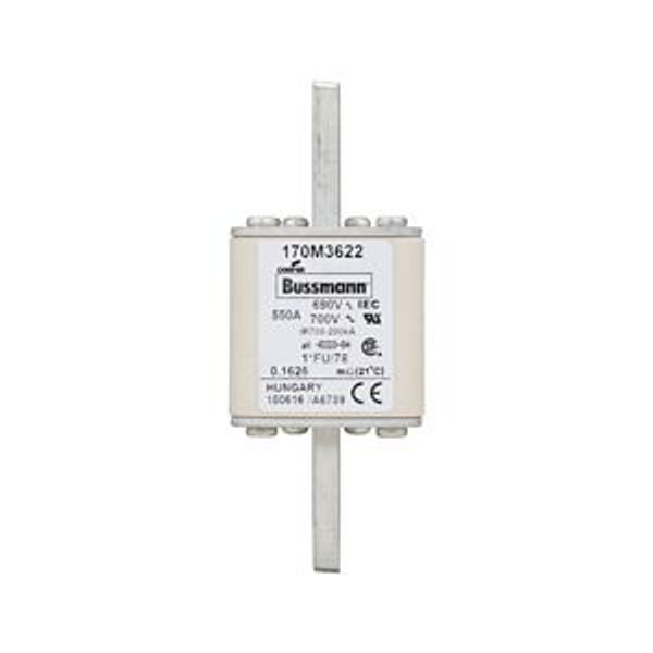 Fuse-link, high speed, 550 A, AC 690 V, compact size 1, 45 x 45 x 110 mm, aR, IEC, UL image 3