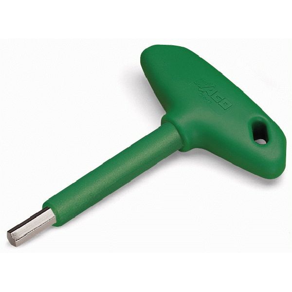 Allen wrench with a partially insulated shaft green image 1