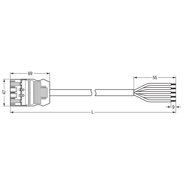 pre-assembled connecting cable Cca Plug/open-ended gray image 7