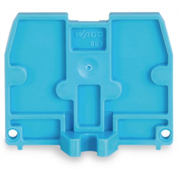 End plate with fixing flange M3 2.5 mm thick blue image 3