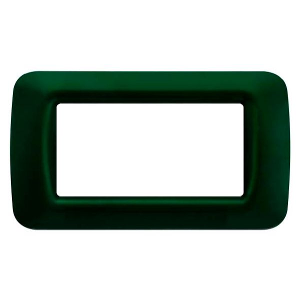 TOP SYSTEM PLATE - IN TECHNOPOLYMER GLOSS FINISHING - 4 GANG - RACING GREEN - SYSTEM image 2