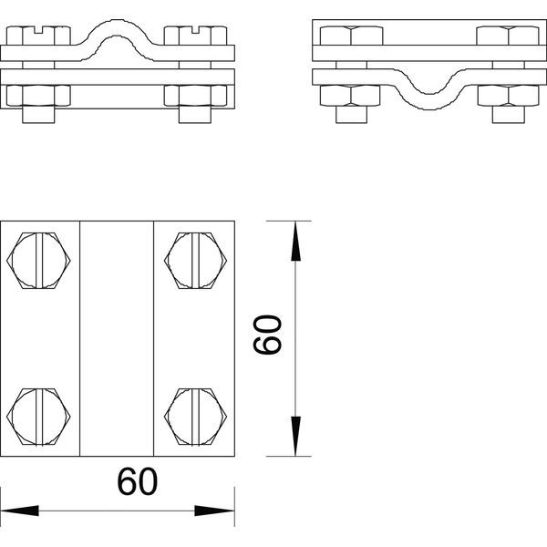 253 8-10 V4A Cross-connectors round/round no separator plate 60x60 image 2