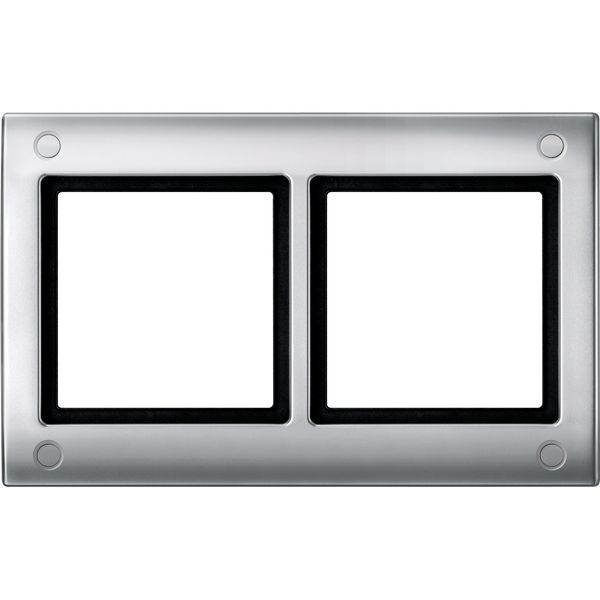 Aquadesign frame with screw connection, 2-gang, aluminium image 4