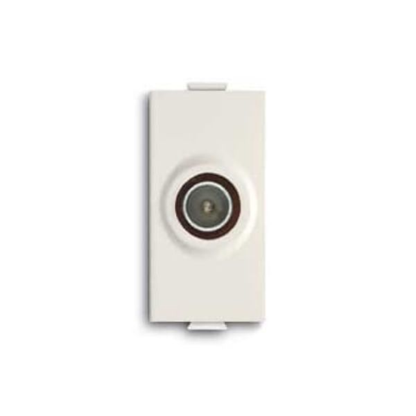 TV/SAT coaxial socket, feedthrough, male IEC connector ø 9.5 mm, attenuation 18dB Loop-through socket White - Chiara image 1