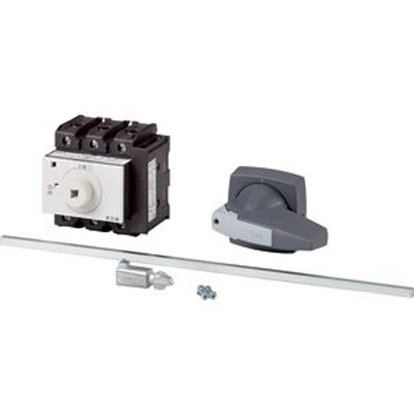 Main switch, P3, 100 A, rear mounting, 3 pole, 1 N/O, 1 N/C, STOP function, with black rotary handle and lock ring (K series), Lockable in the 0 (Off) image 2