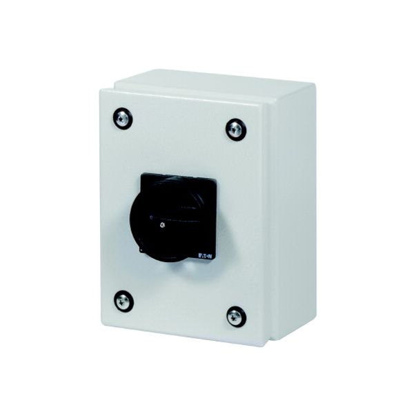 Main switch, T0, 20 A, surface mounting, 2 contact unit(s), 3 pole, 1 N/O, STOP function, With black rotary handle and locking ring, Lockable in the 0 image 3