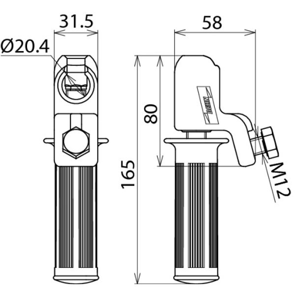 Ball head cap, D 20mm, rigid, w. handle for cables 16-120mm² image 2