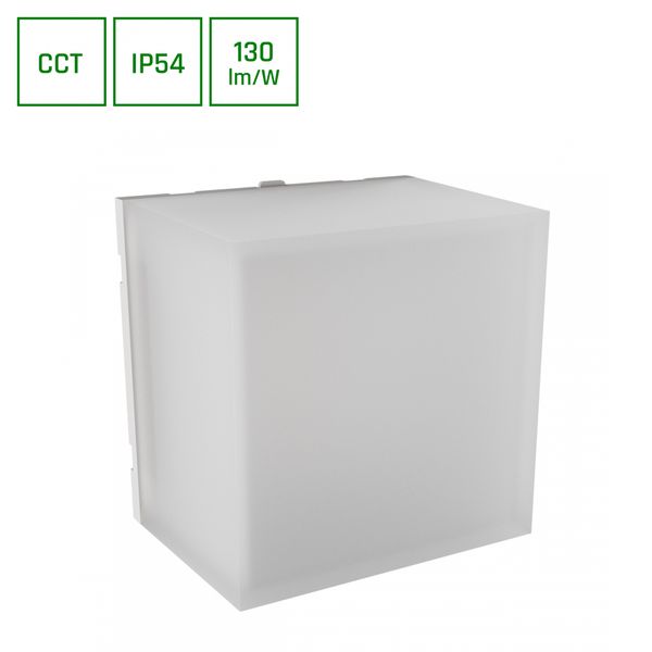 SCATOLLO 5W CCT 230V IP54 100x100x75MM WHITE FACADE LAMP image 1