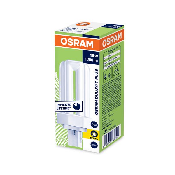 Compact Fluorescent Lamp Osram DULUX® T PLUS 18W/827 2700K GX24d-2 image 3