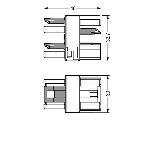 3-way distribution connector 3-pole Cod. B gray image 2