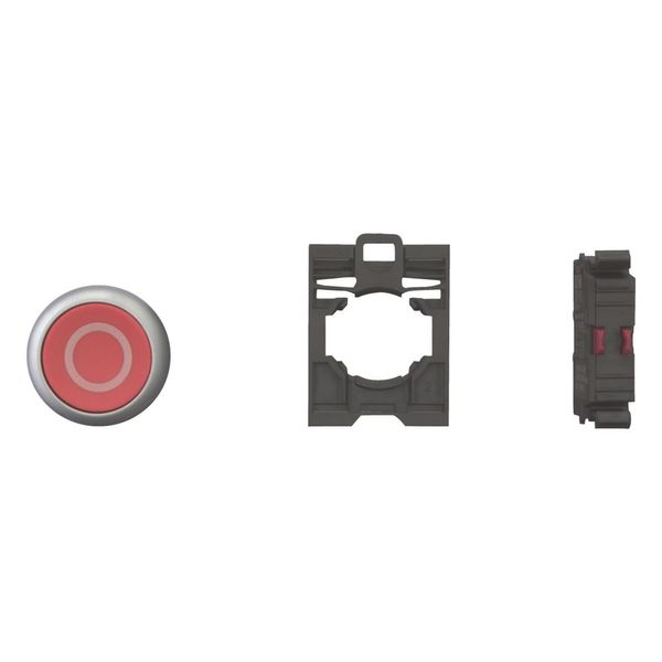 Pushbutton, RMQ-Titan, Flat, momentary, 1 NC, red, inscribed, Bezel: titanium image 4