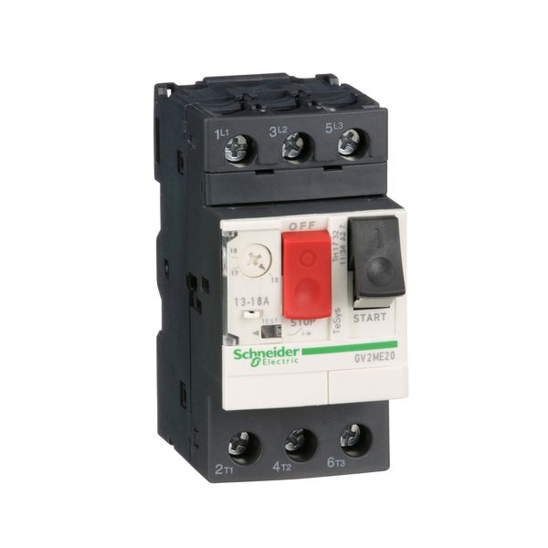 Motor circuit breaker, TeSys Deca, 3P, 13-18 A, thermal magnetic, screw clamp terminals image 1