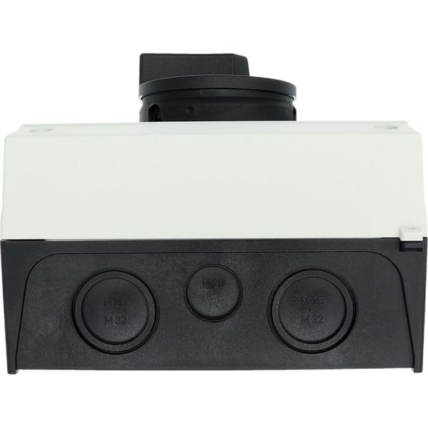 Main switch, P3, 63 A, surface mounting, 3 pole, 1 N/O, 1 N/C, STOP function, With black rotary handle and locking ring, Lockable in the 0 (Off) posit image 62