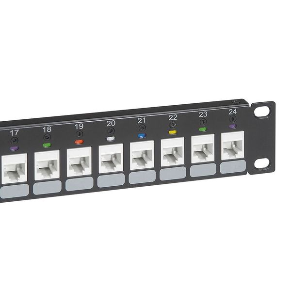 Patch panel 24 x RJ45 category 5e and 6 UTP-STP Keystone with metal holder image 1