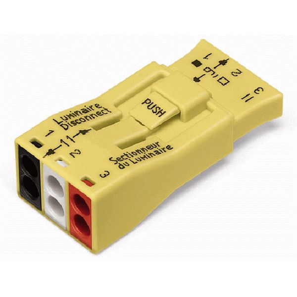 Luminaire disconnect connector 3-pole yellow image 2