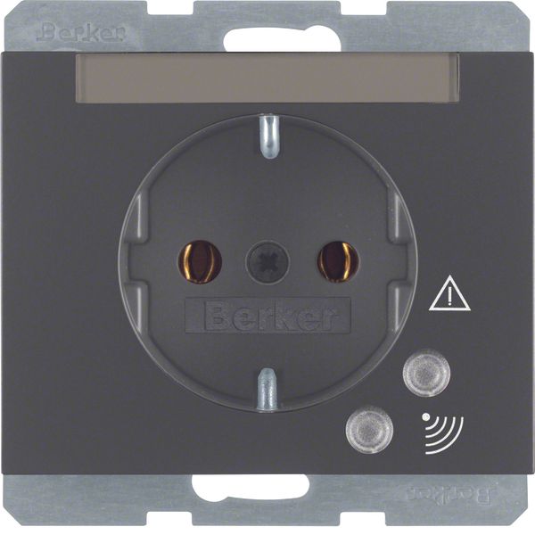SCHUKO socket outlet with overvoltage protection, K.1, anthracite matt image 1