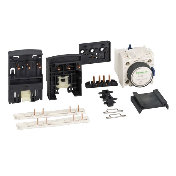 Kit for assembling star delta starters, for 3 x contactors LC1D09-D18 with circuit breaker GV2, compact mounting image 2