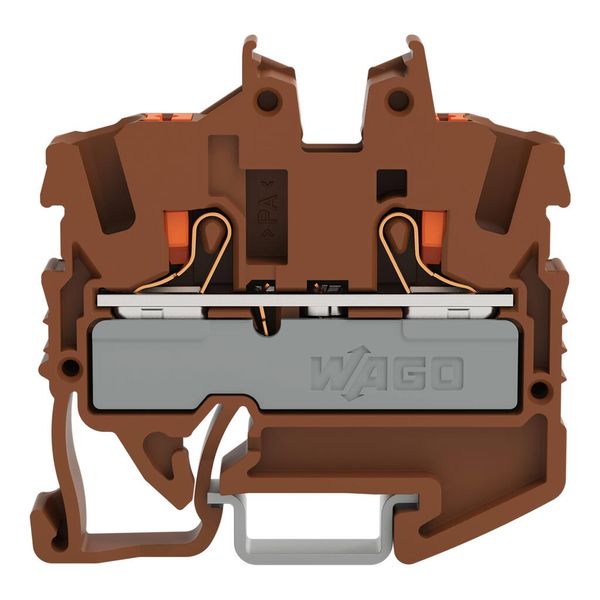 2252-1201/000-014 2-conductor miniature through terminal block; with push-button; 2.5 mm² image 1