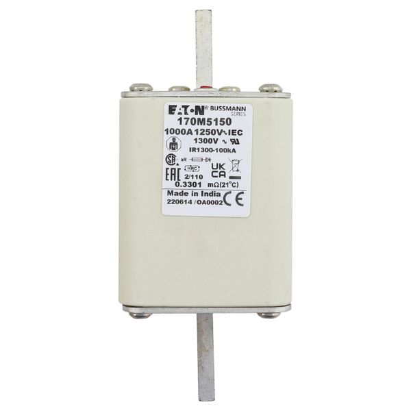 Fuse-link, high speed, 1000 A, AC 1100 V, size 2, 61 x 75 x 138 mm, aR, DIN, IEC, single indicator image 20