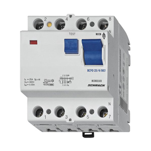 Residual current circuit breaker 100A, 4-pole, 30mA, type AC image 1