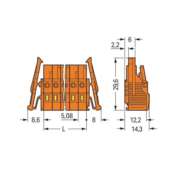 1-conductor female connector CAGE CLAMP® 2.5 mm² orange image 3