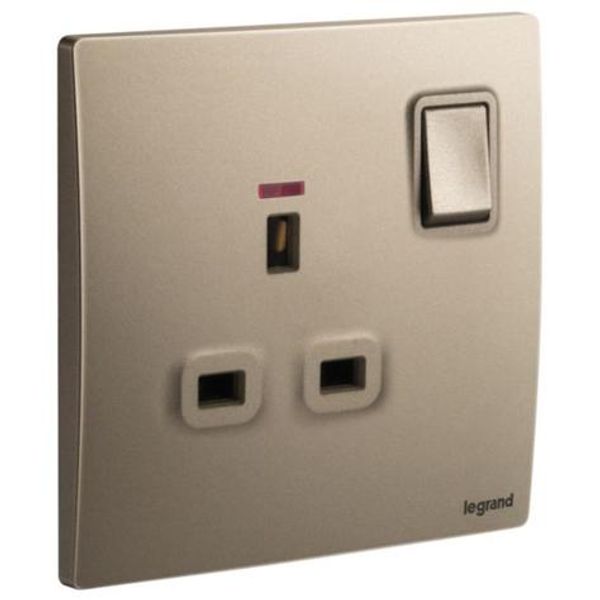 281118DB Mallia Senses 1 gang BS switched socket outlet double pole - with LED - 13A image 1