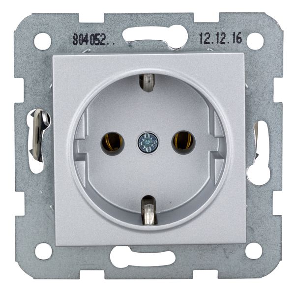 Socket outlet, screw clamps, silver image 2