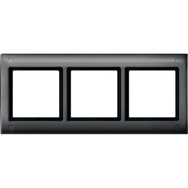 AQUADESIGN frame with screw connection, 3-gang, anthracite image 2