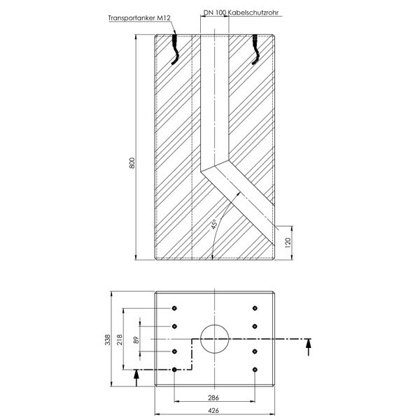 Prefabricated concrete foundation for charging poles eMC2/eMC3 image 1