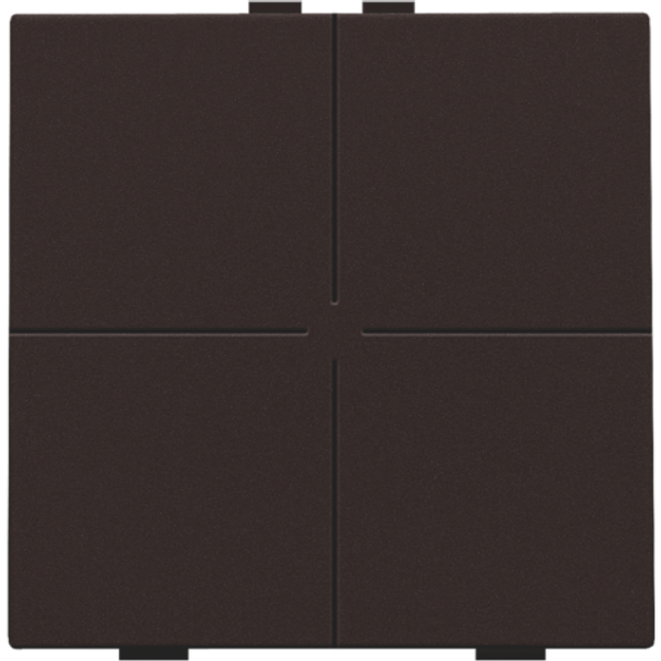 Fourfold push button for Niko Home Control, dark brown coated image 1